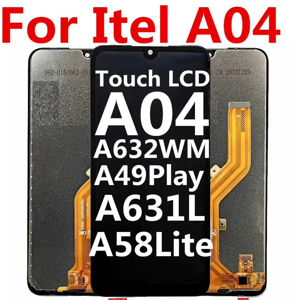 Black 6.3 Inch For Itel A04 A632WM A58 Lite Itel A49 Play A631L LCD