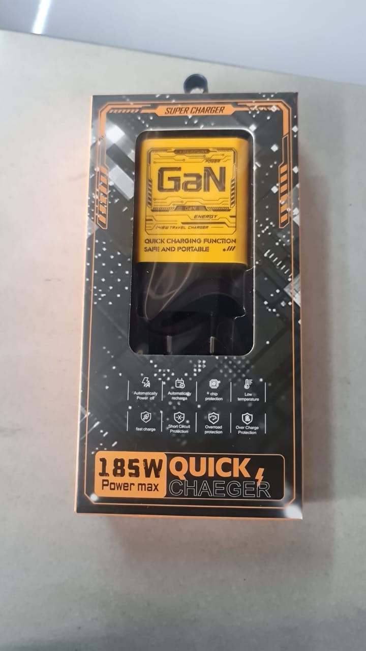 GaN 185W Super Fast Charger | Quick Charging Adapter | Portable Power Max Charger